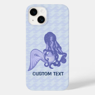 Coque Pour iPhone 14 Assis Mermaid bleu