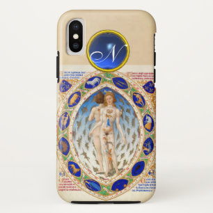 COQUE Case-Mate POUR iPhone ASTROLOGIE ANTIQUE, SIGNES ZODIAQUES MONOGRAMME BL