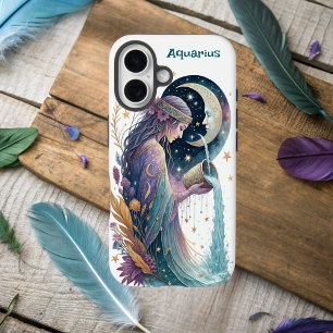 Coque Pour iPhone 16 Astrologie Infused Aquarius Zodiac AI Conçu