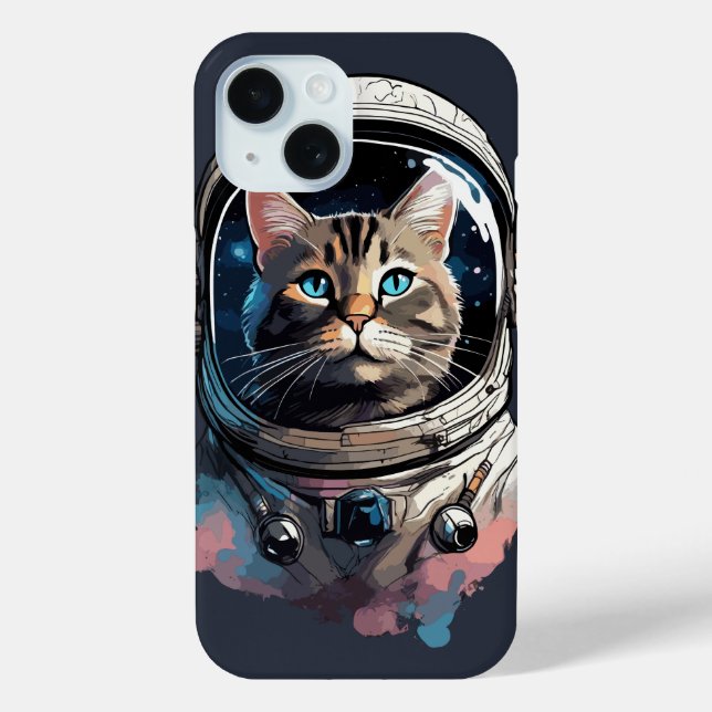 Coques Case-Mate iPhone Astronaut Chat Dans L'Espace Aquarelle Art (Verso)