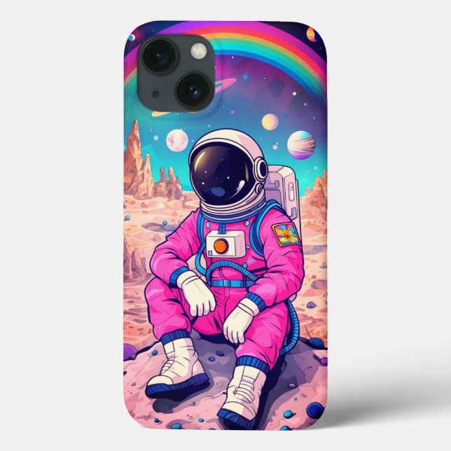 Coques Case-Mate iPhone Astronaut rose mignon Galaxie arc-en-ciel (Verso)