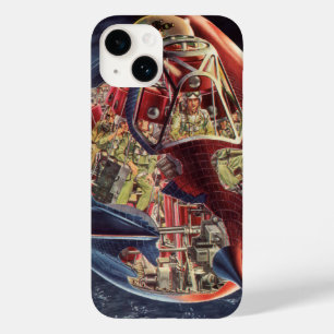 Coque Pour iPhone 14 Astronaute de la science-fiction vintage Rocket