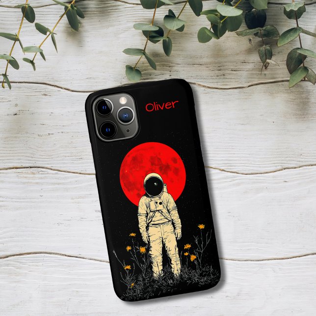 Coques Case-Mate iPhone Astronaute sous la lune rouge (Créateur téléchargé)