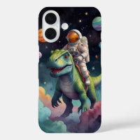 Astronaute sur Dino dans l'espace