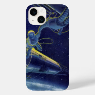 Coque Pour iPhone 14 Astronautes de la science-fiction vintage dans l'e