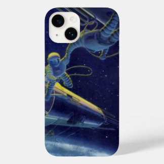 Coque Pour iPhone 14 Astronautes de la science-fiction vintage dans l'e