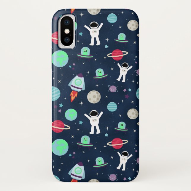 Coques Case-Mate iPhone Astronautes Planètes Fusées et Aliens (Dos)