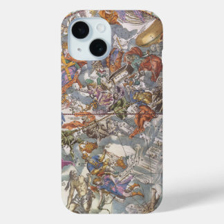 Coque Pour iPhone 15 Astronomie Ancienne, Carte des Constellations Chré