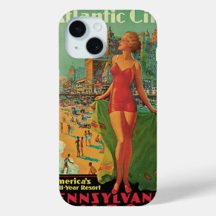 Coque Pour iPhone 15 Atlantic City Resort, Pennsylvania Railroad Travel
