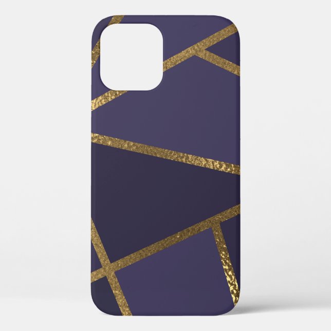 Coques Case-Mate iPhone Aubergine Purple Gold Bronze Géométrique Glam Chic (Verso)