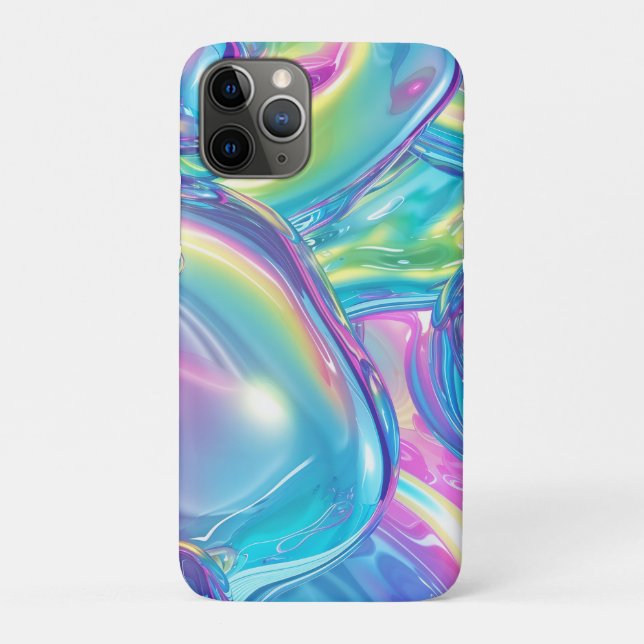 Coques Case-Mate iPhone Aura esthétique dégradé en métal liquide holograph (Dos)