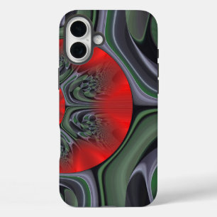 Coques iPhone 16 Plus Aurore Rouge Hypnotique   Aurore Boréale