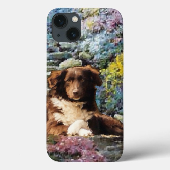 Coques Case-Mate iPhone Australian Shepherd Poem Summer Garden (Verso)