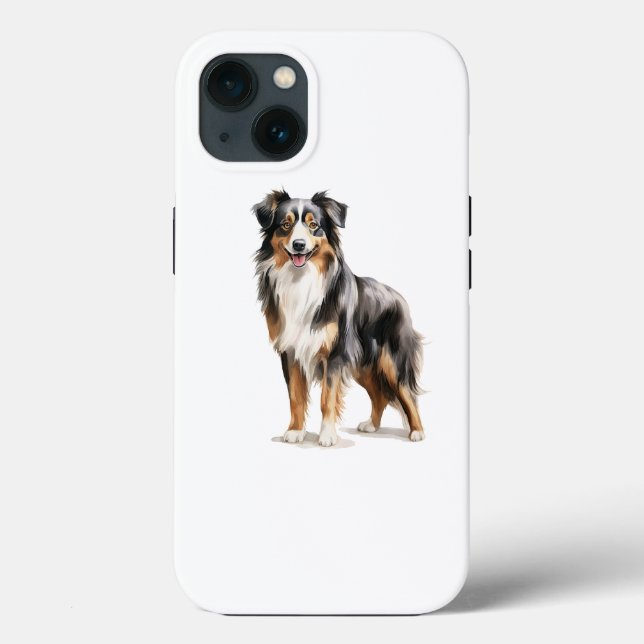 Coques Case-Mate iPhone Australian Shepherd'aquarelle imprimé Australian S (Verso)