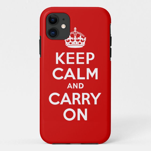 Coques Case-Mate iPhone Authentique gardez le calme et continuez le rouge (Dos)
