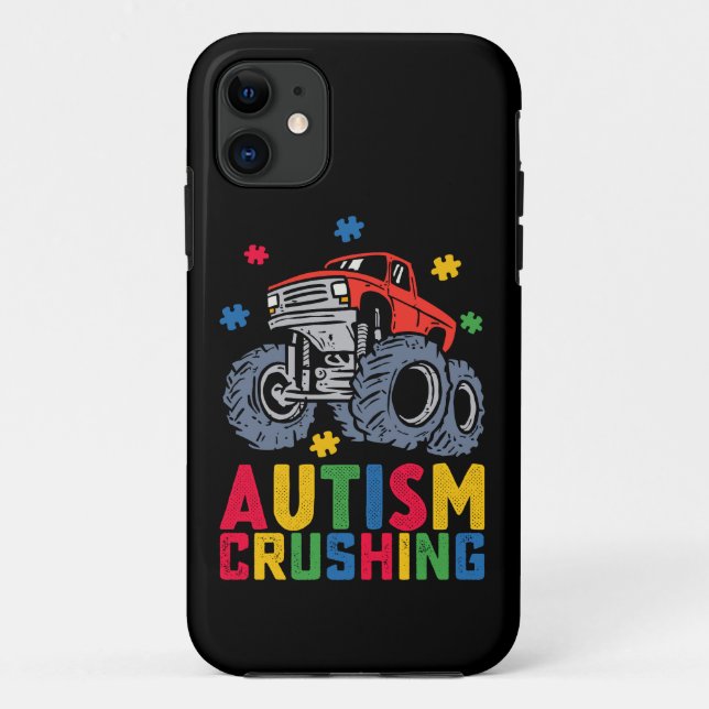 Coques Case-Mate iPhone Autisme écrasant Monster Truck Sensibilisation Gar (Dos)