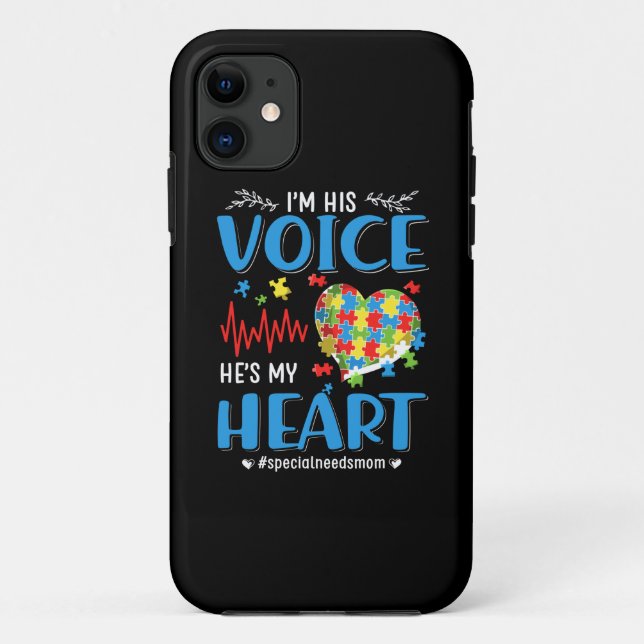 Coques Case-Mate iPhone Autiste| Je suis sa voix Il est mon coeur (Dos)