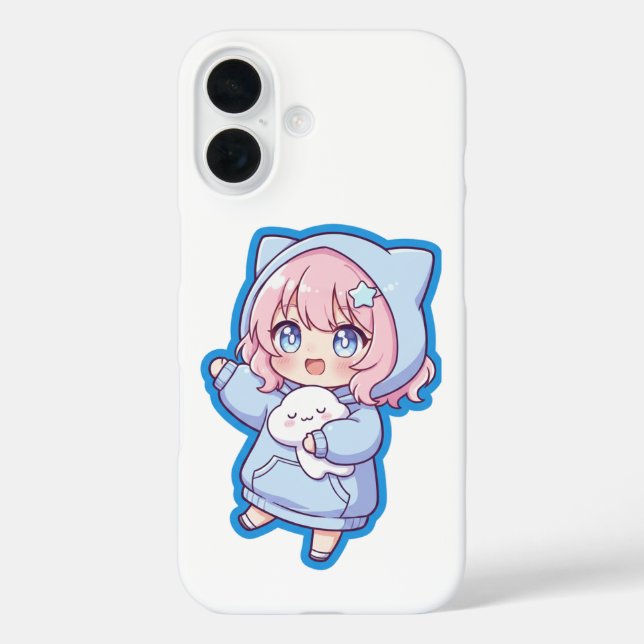 Coques Case-Mate iPhone Autocollant de fille anime mignonne Kawaii (Verso)