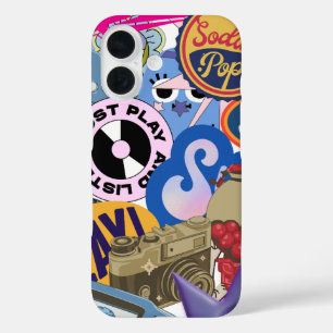 Coque Pour iPhone 16 Autocollant de la vieille école rétro Vintage Y2K/