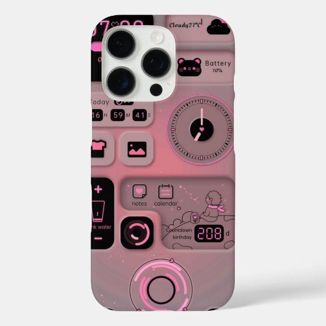 Coques Case-Mate iPhone Autocollant de téléphone esthétique rose mignon (Verso)