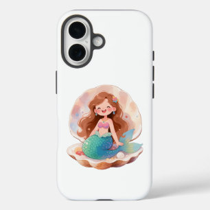 Coque Pour iPhone 16 Autocollant esthétique de sirène mignonne fille de