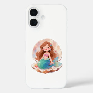 Coque Pour iPhone 16 Autocollant esthétique de sirène mignonne fille de