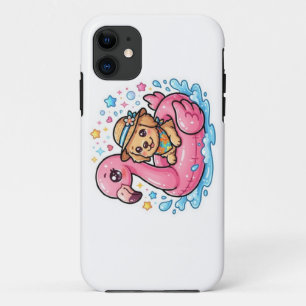 Case-Mate iPhone Case Autocollant Flamingo Piscine Été Mignon Chien Kawa