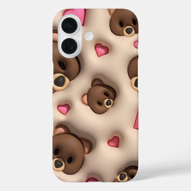 Coques Case-Mate iPhone Autocollant iPhone Cœur Ourson Mignon (Verso)