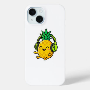 Coque Case-Mate iPhone Autocollant Kawaii de Ananas Mignon avec Casque