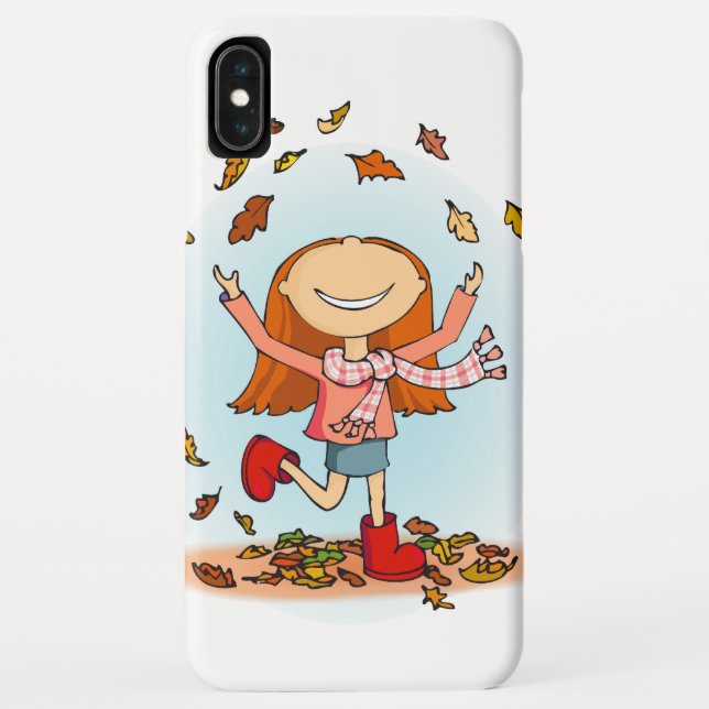 Coques Case-Mate iPhone Automne automne fille jouant avec les feuilles (Dos)