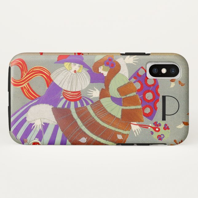 COQUES Case-Mate iPhone AUTOMNE QUITTE DANS LE MONOGRAMME DE MODE VENT/BEA (Dos (Horizontal))