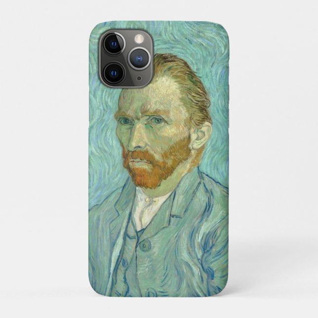 Coques Case-Mate iPhone Autoportrait de Vincent Van Gogh sur fond bleu (Dos)