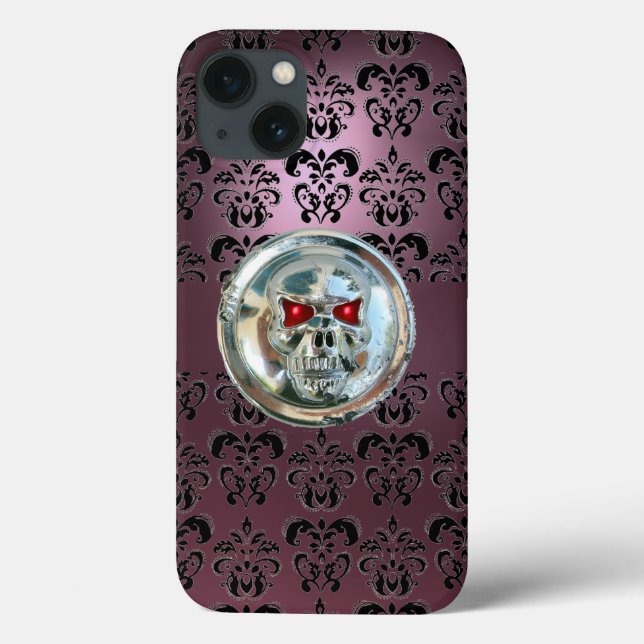 COQUES Case-Mate iPhone AUTORITÉS DE COMPÉTENCES PURPLE ROSE BLACK DAMASK (Verso)