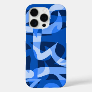 Coque iPhone 16 Pro Autoroute Abstraite Retro Psychedelic Bleu