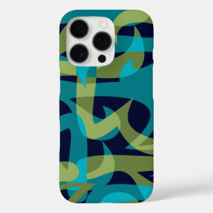 Coque iPhone 16 Pro Autoroute Abstraite Retro Psychedelic Marine Turqu