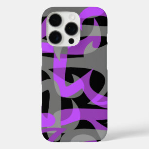 Coque iPhone 16 Pro Autoroute Abstraite Retro Psychedelic Violet