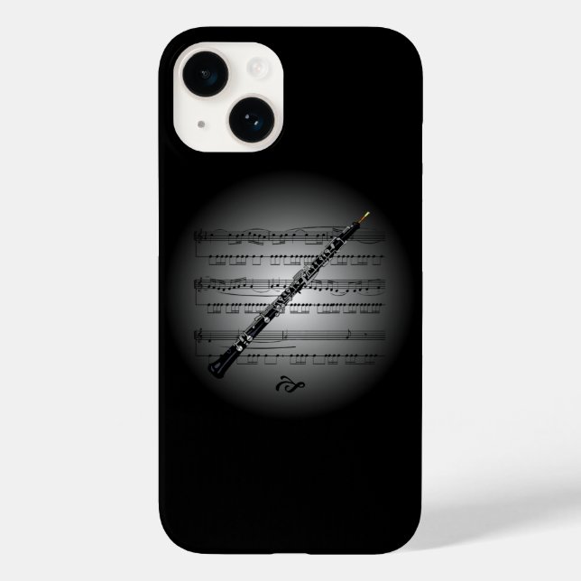 Coques Case-Mate iPhone Avant Garde ~ Oboe sur Globe avec Sheet Music (Verso)