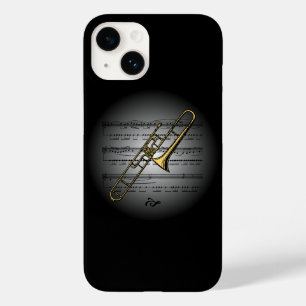 Coque Case-Mate iPhone Avant Garde Trombone sur Globe avec Sheet Music