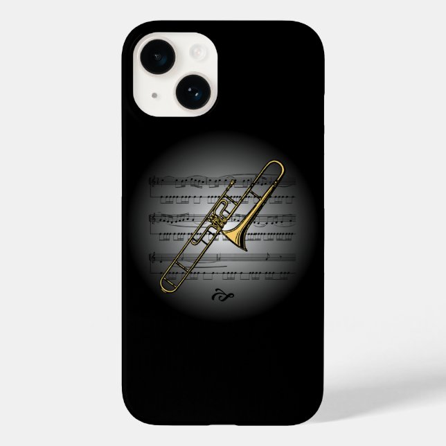 Coques Case-Mate iPhone Avant Garde Trombone sur Globe avec Sheet Music (Verso)