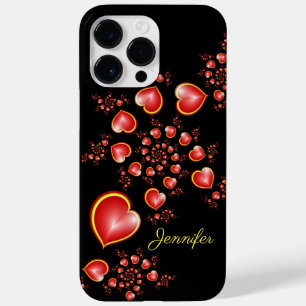 Coque Case-Mate iPhone Avec beaucoup d'amour Rouge Jaune Coeurs Fractal A