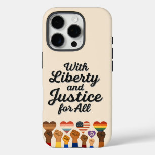 Coque iPhone 16 Pro Avec la liberté et la justice pour toutes les mani