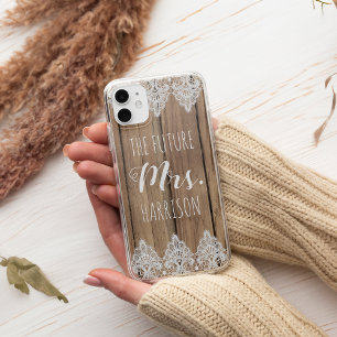 Case-Mate iPhone Case Avenir Mme Engagement Grange Bois et Dentelle
