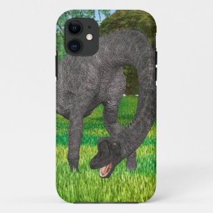 Coque iPhone 11 Aventure de dinosaure à long cou dans la jungle