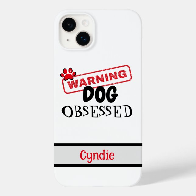 Coques Case-Mate iPhone Avertissement personnalisé de chien observé (Verso)