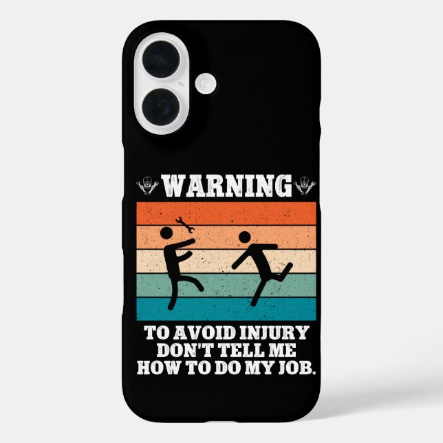 Coques Case-Mate iPhone AVERTISSEMENT Pour Éviter les Blessures Ne Me Dite (Verso)