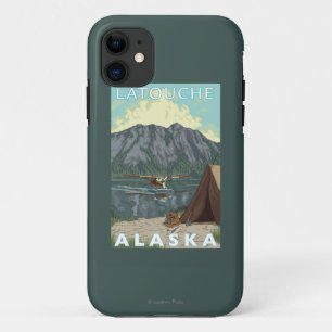 Coque iPhone 11 Avion de Bush et pêche - Latouche, Alaska