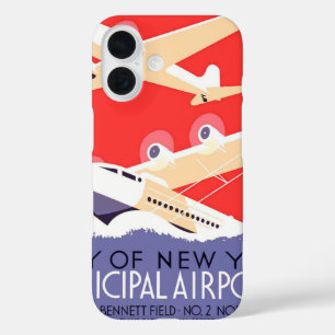 Coque Pour iPhone 16 Avion volant Vintage WPA coloré