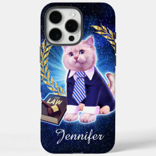 Coque iPhone 16 Pro Max Avocat de chat dans l'espace