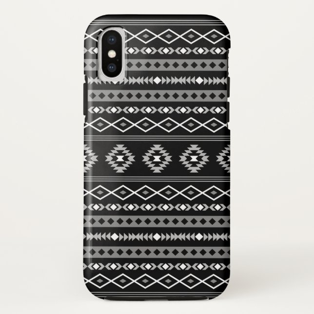 Coques Case-Mate iPhone Aztec blanc gris noir Motifs mélangés Motif (Dos)