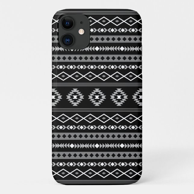 Coques Case-Mate iPhone Aztec blanc gris noir Motifs mélangés Motif (Dos)